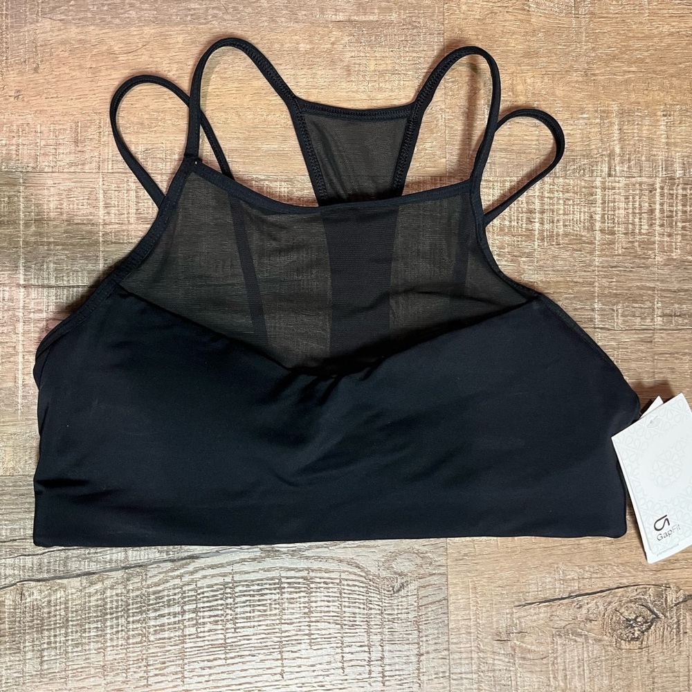 Black Sheer Mesh Sports Bra by gapfit